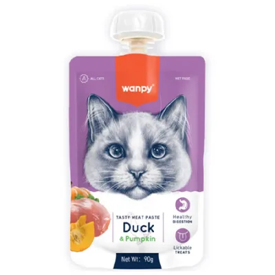 Wanpy Cat Wet Food Tasty Meat Paste Duck & Pumpkin 90G