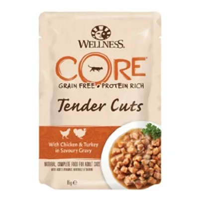 Wellness Core Adult Cat Wet Food Tender Cuts Chicken & Turkey 85G