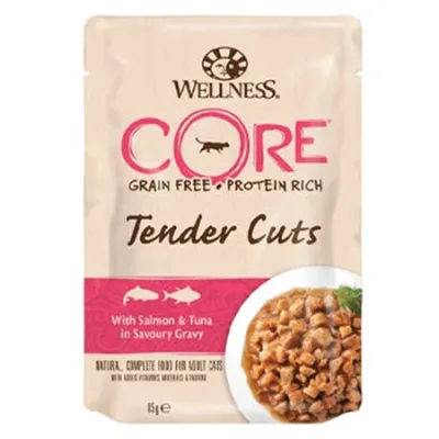 Wellness Core Tender Cuts Cat Wet Food Tender Cuts Salmon & Tuna 85G