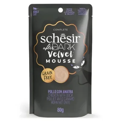 Schesir After Dark Cat Wet Food Velvet Mousse Chicken & Duck 80G