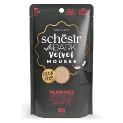 Schesir After Dark Cat Wet Food Velvet Mousse Chicken & Beef 80G