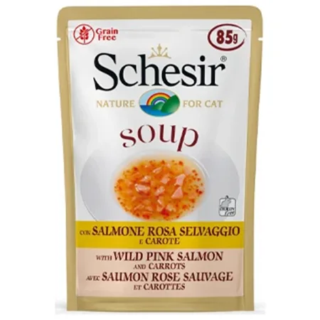 Schesir Cat Wet Food Wet Soup Wild Pink Salmon & Carrots 85G — photo 1