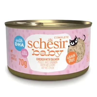 Schesir Kitten Cat Wet Food Wholefood Chicken & Salmon 80G