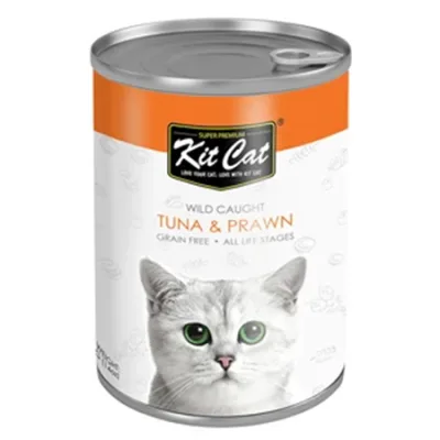 Kit Cat Adult Cat Wet Food Wild Caught Tuna & Prawn 400G