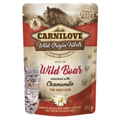 Carnilove Adult Cat Wet Food Chamomile Wild Boar Enriched 85G