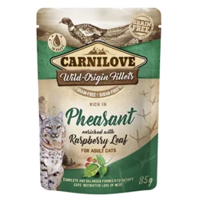 Carnilove Adult Cat Wet Food Pheasant Enriched With Raspberry Leaves 85G