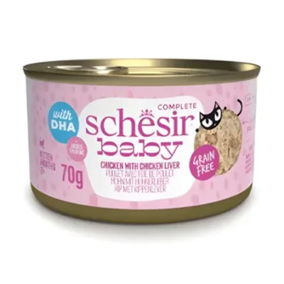 Schesir Kitten Cat Wet Food Chicken & Chicken Liver 85G