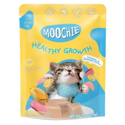 Moochie Kitten Cat Wet Food Healthy Growth Tuna & Chicken