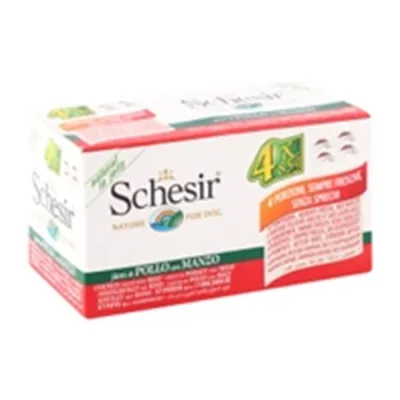 Schesir Dog Wet Food Chicken Fillet & Beef 340G