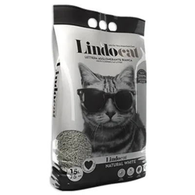 Lindocat Cat Litter Hygiene Clumping Natural White Unscented 15L