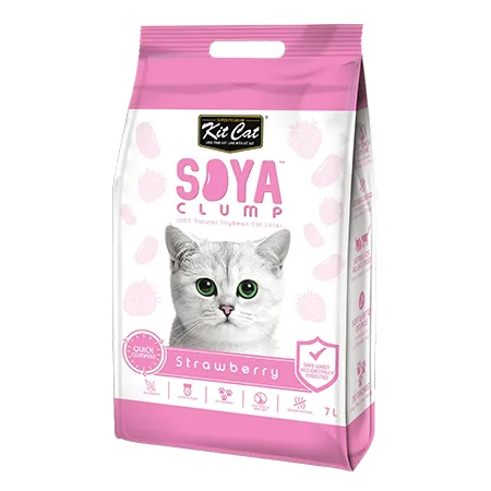 Kit Cat Cat Litter Hygiene Clumping Soya Bean Strawberry 7L — photo 1