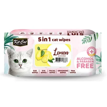 Kit Cat Adult Cat Wipes Hygiene 5 In 1 Lemon — photo 1