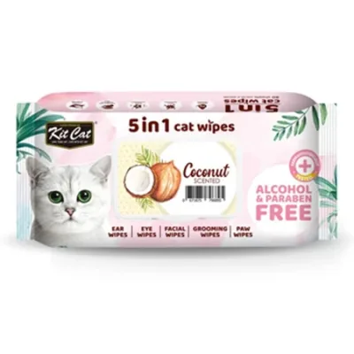 Kit Cat Adult Cat Wipes Hygiene 5 In 1 Coconut