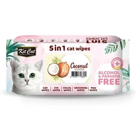 Kit Cat Adult Cat Wipes Hygiene 5 In 1 Coconut — photo 1