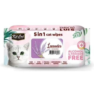 Kit Cat Cat Wipes Hygiene 5 In 1 Lavender
