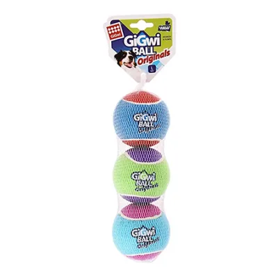 Gigwi Adult Dog Ball Toys Tennis Ball Originals Mixed Large 3 Pcs