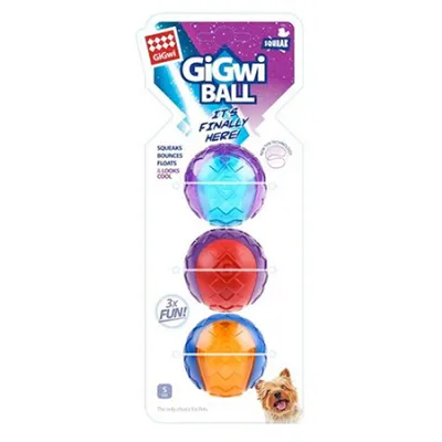 Gigwi Adult Dog Ball Toys Squeaker Transparent Small 3 Pcs