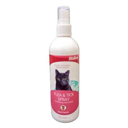 Bioline Cat & Dog Spray Health Parasite Control Flea & Tick Unscented 175Ml
