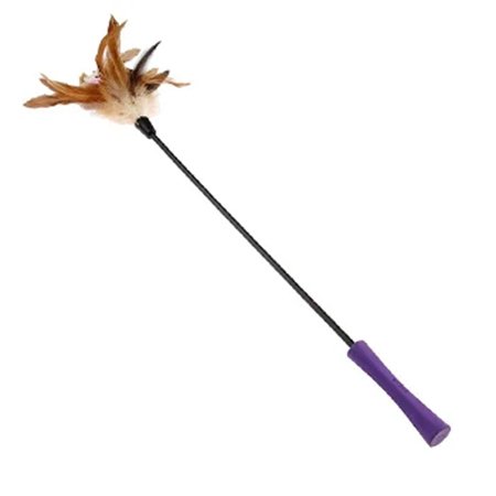 Gigwi Cat Wand Toys Feather Teaser Purple